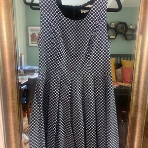 Molly Bracken L Blue and White Poplin Polka Dot Dress
